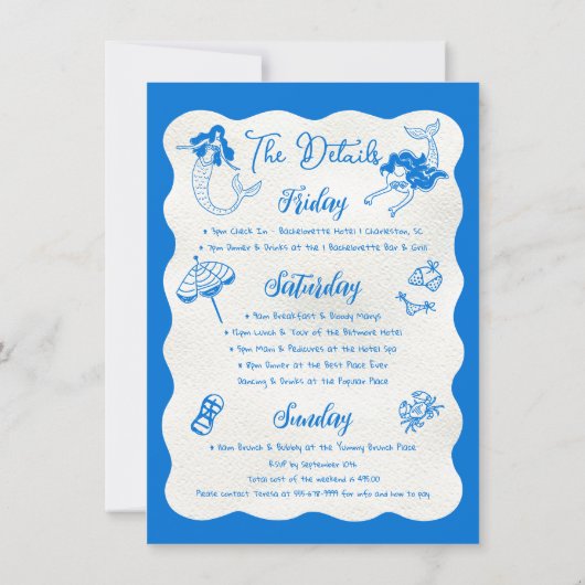 Invitation Fin de semaine de la Sirène de surf côtier (Dos)