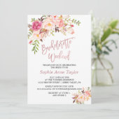 Invitation Fin de semaine de Rose Gold Bachelorette Rose Red  (Debout devant)