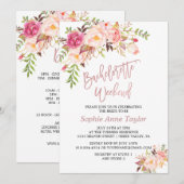 Invitation Fin de semaine de Rose Gold Bachelorette Rose Red  (Devant / Derrière)