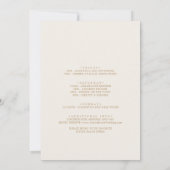 Invitation Fin de semaine Delicice Gold and Cream Bachelorett (Dos)