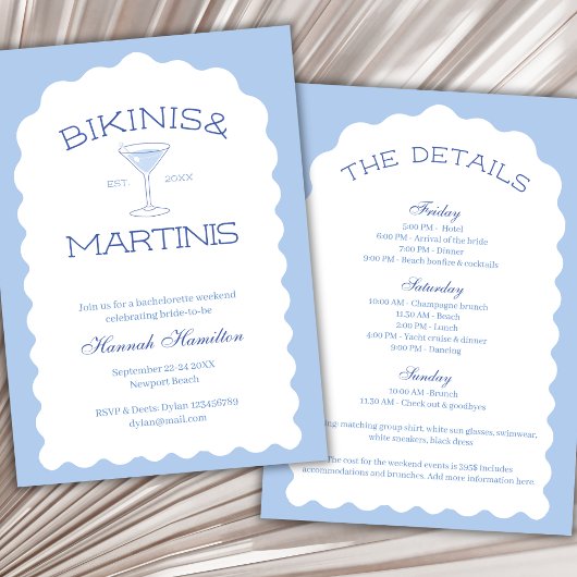 Invitation Fin De Semaine Du Bachelorette Bikinis Et Martinis