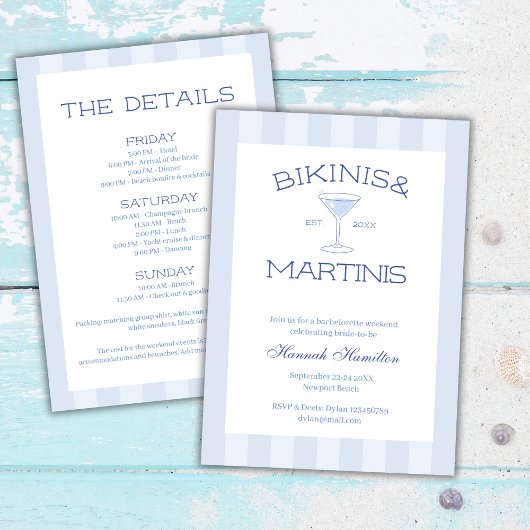 Invitation Fin De Semaine Du Bachelorette Bikinis Et Martinis