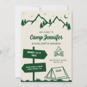 Invitation Fin de semaine du bachelorette du camp tiré à la m (Devant)