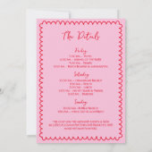 Invitation Fin de semaine du Bachelorette rose Perfect (Dos)