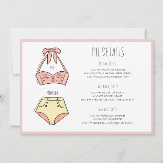 Invitation Fin de semaine du Blonde Bride Bachelorette Beach (Dos)