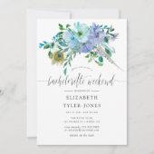 Invitation Fin de semaine du Boho Bachelorette Mint & Blue Wa (Devant)
