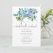 Invitation Fin de semaine du Boho Bachelorette Mint & Blue Wa (Debout devant)