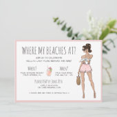 Invitation Fin de semaine du Brunette Bachelorette Beach Part (Debout devant)