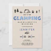 Invitation Fin de semaine du glamping Denim Diamonds Fun Bach (Devant)