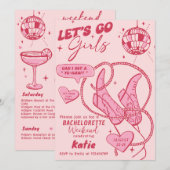 Invitation Fin de semaine du rodéo de rodéo de cowgirl rose (Devant / Derrière)