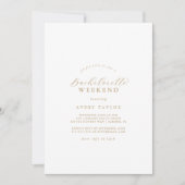 Invitation Fin de semaine Elegant Gold Script Bachelorette (Devant)