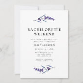 Invitation Fin de semaine élégante de bachelorette de lavande (Devant)