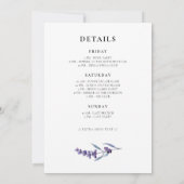 Invitation Fin de semaine élégante de bachelorette de lavande (Dos)