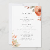 Invitation Fin de semaine élégante de la Bachelorette Florale (Dos)