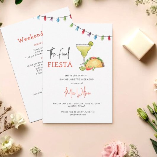 Invitation Fin de semaine Fiesta Mexicaine Bachelorette
