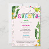 Invitation Fin de semaine Fiesta Mexicaine Vibrant Bacheloret (Dos)