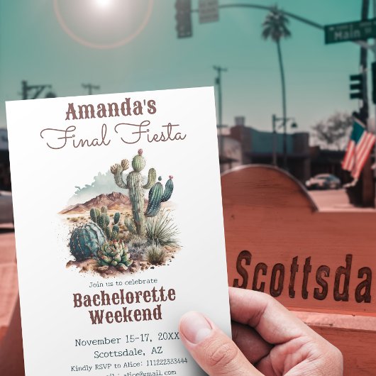 Invitation Fin de semaine Fiesta Scottsdale Bachelorette