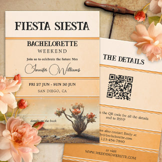 Invitation Fin de semaine Fiesta Siesta Terra Cotta Bachelore