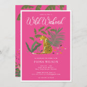 Invitation Fin de semaine Pink Cheetah Wild (Devant / Derrière)