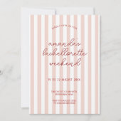 Invitation Fin de semaine Retro Pink Red Bachelorette (Devant)
