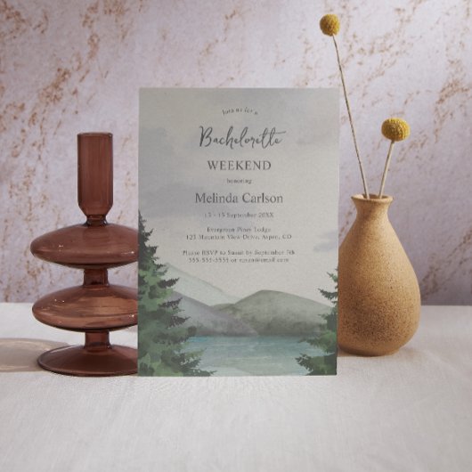 Invitation Fin de semaine Rustic Mountain & Lake Bachelorette