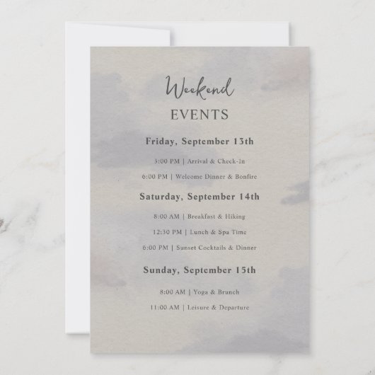 Invitation Fin de semaine Rustic Mountain & Lake Bachelorette (Dos)