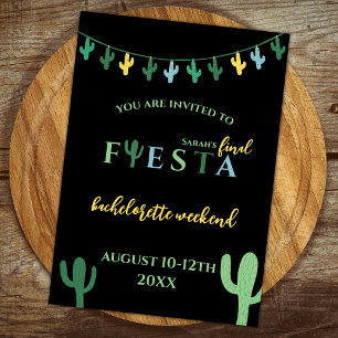 Invitation Final Fiesta Cactus Bachelorette Week-end Itinérai