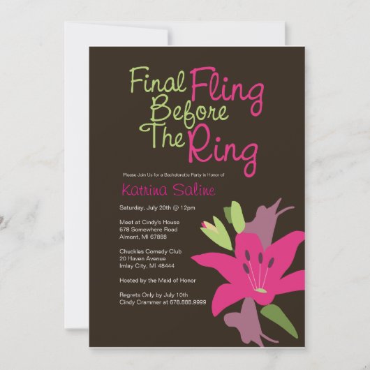 Invitation Finale bataille de Lily rose avant l'invitation du (Devant)