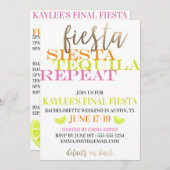 Invitation Finale Fiesta Bright and Modern Bachelorette Party (Devant / Derrière)