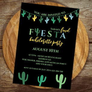 Invitation Finale Fiesta Cactus Vibrant Bachelorette Party