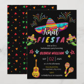Invitation Finale Fiesta Mexicaine Vibrant Bachelorette Party (Devant / Derrière)