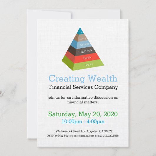 Invitation financière de diagramme de pyramide (Devant)