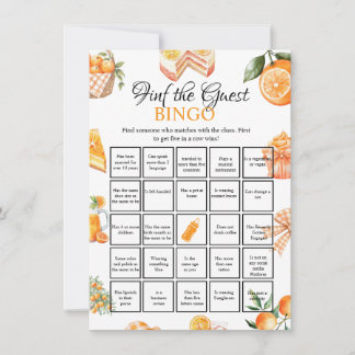 Invitation Find the Guest Baby shower bingo Game Card
