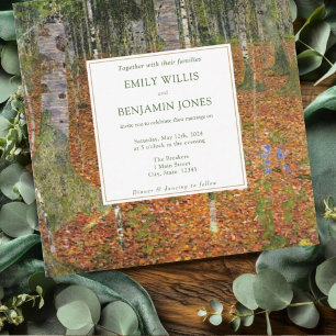 Invitation Fine Art Gustav Klimt Forest Mariage naturel