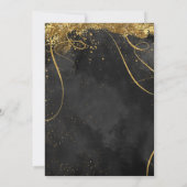 Invitation Fine Lines Gold Abstrait Graduation Black ID867 (Dos)