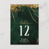 Invitation Fine Lines Gold Abstrait Mariage Emerald ID867 (Devant)