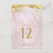 Invitation Fine Lines Gold Abstrait Mariage Mauve ID867 (Devant)