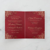 Invitation Fines fronces dorées sur un mariage islamique élég (Intérieur)