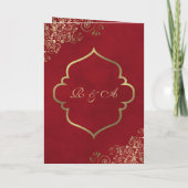 Invitation Fines fronces dorées sur un mariage islamique élég (Dos)