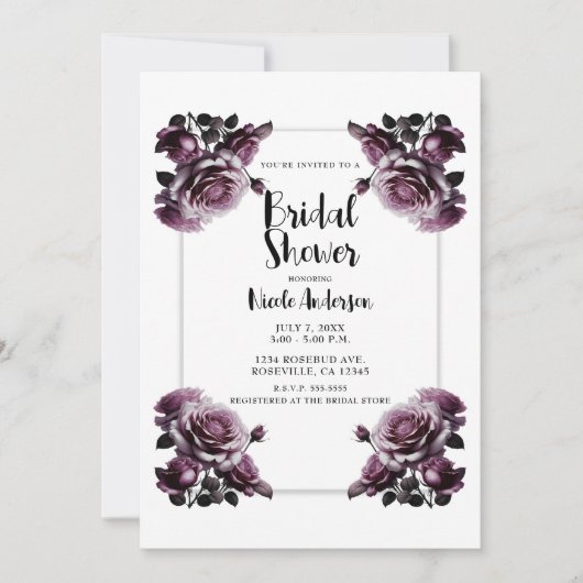 Invitation Fines Roses Roses Roses Fines Salle de Bain (Devant)