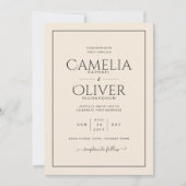 Invitation Finest crème beige clair Mariage MONOCHROME (Devant)