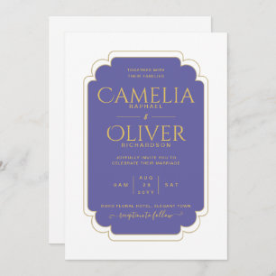 Invitation Finest Peri violet or Mariage MONOCHROME