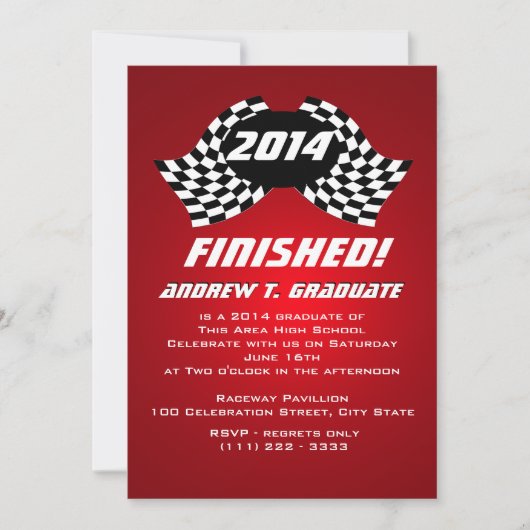 Invitation Fini 2014 Racing Flags Graduation (Devant)