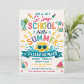 Invitation Fini l'école, vive la fête de l'été ! (Debout devant)