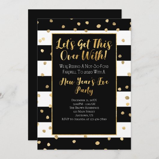 Invitation Finissons-en avec le Nouvel An 2020 2021 (Devant / Derrière)