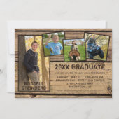 Invitation Finition Bois Campagnard Rustique GRADUÉ 5-Photo (Devant)