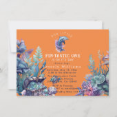 Invitation Fintastic One moderne Rustic Watercolor Baby showe (Devant)