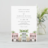 Invitation Fiona - Aquarelle Charleston Rainbow Row (Debout devant)