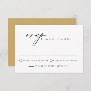 Invitation FIONA Moderne Minimaliste Calligraphie Moutarde RS