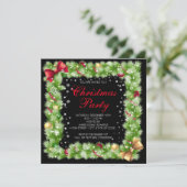 Invitation Fir Bough Orament Snowflake fête de Noël (Debout devant)